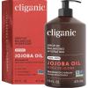 imageCliganic Jojoba Oil NonGMO Bulk 16oz  100 Pure for Skin Hair ampamp Face Cold Pressed Natural Hexane Free  Hair Relaxer16 Fl Oz Pack of 1