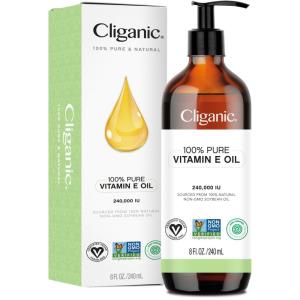 imageCliganic 100 Pure Vitamin E Oil for Skin Hair ampamp Face  30000 IU NonGMO Verified  Natural DAlpha Tocopherol Packaging May Vary8 Fl Oz Pack of 1