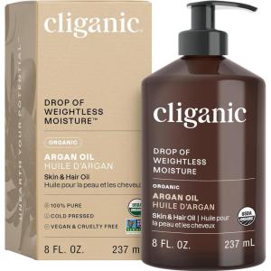 imageCliganic Organic Argan Oil 100 Pure  for Hair Face ampamp Skin  Cold Pressed Carrier Oil Packaging May Vary8 Fl Oz Pack of 1