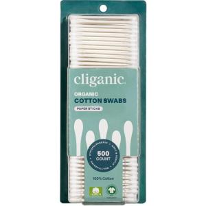 imageCliganic Organic Cotton Swabs 1500 Count  100 Pure Natural Cotton ChlorineFree Hypoallergenic Soft Gentle ampamp Absorbent Buds500 Count Pack of 1