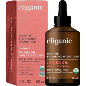 imageCliganic Organic Jojoba Oil 100 Pure 4oz  Moisturizing for Face Hair Skin ampamp Nails  Natural Cold Pressed Hexane Free  Base Carrier Oil Packaging May Vary2 Fl Oz Pack of 1