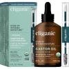 imageCliganic Organic Castor Oil 100 Pure 4oz Glass Bottle with Eyelash Kit  For Eyelashes Eyebrows Hair ampamp Skin Packaging May Vary4 Fl Oz Pack of 1