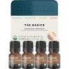 imageCliganic Organic Essential Oils Gift Set Top 4  The Basics 100 Pure Natural Aromatherapy  Peppermint Eucalyptus Tea Tree ampamp Orange017 Fl Oz Pack of 4