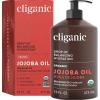 imageCliganic Organic Jojoba Oil 16oz with Pump 100 Pure  Bulk Moisturizing Oil for Face Hair Skin ampamp Nails  Natural Cold Pressed Packaging May Vary16 Fl Oz Pack of 1