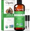 imageCliganic USDA Organic Castor Oil 100 Pure 16oz with Eyelash Kit  For Eyelashes Eyebrows Hair ampamp Skin  Bulk Natural Cold Pressed Unrefined HexaneFree  DIY Carrier Oil16 Fl Oz Pack of 1