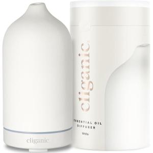 imageCliganic Ceramic Diffuser Sage 100ml Ultrasonic for Essential Oils Aromatherapy Home ampamp OfficeWhite