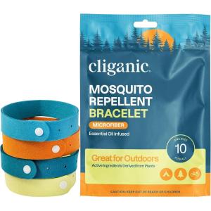imageCliganic Mosquito Repellent Microfiber Bracelets 20 Pack  for Adults and Kids DEET Free Wristbands20 Count Pack of 1