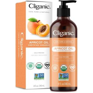 imageCliganic Organic Apricot Oil 100 Pure 8oz  For Skin Hair ampamp Face  Natural Cold Pressed Unrefined