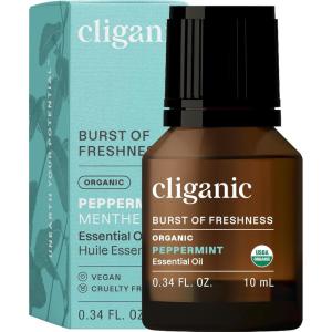 imageCliganic Organic Peppermint Essential Oil  100 Pure Natural for Aromatherapy Diffuser  NonGMO Verified Packaging May VaryPeppermint