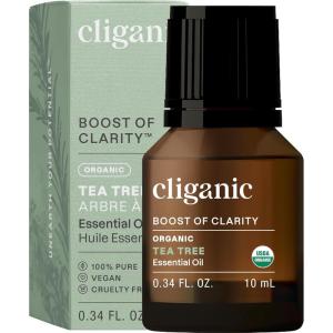 imageCliganic Organic Peppermint Essential Oil  100 Pure Natural for Aromatherapy Diffuser  NonGMO Verified Packaging May VaryTea Tree