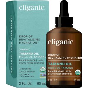 imageCliganic USDA Organic Tamanu Oil 100 Pure  For Face Hair ampamp Skin  Natural Cold Pressed Unrefined HexaneFree Packaging May Vary2 Fl Oz Pack of 1