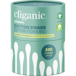 imageCliganic Organic Bamboo Cotton Swabs 200 Count  100 Pure Natural Cotton ChlorineFree Hypoallergenic Soft Gentle ampamp Absorbent Buds200 Count