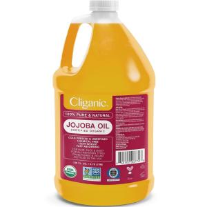 imageCliganic Organic Jojoba Oil Bulk Gallon Size 128oz 100 Pure  NonGMO128 Fl Oz Pack of 1