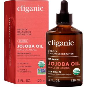 imageCliganic Organic Jojoba Oil Bulk Gallon Size 128oz 100 Pure  NonGMO4 Fl Oz Pack of 1