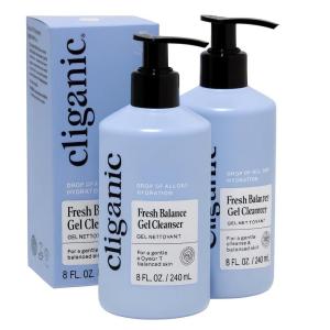 imageCliganic Hydrating Gel Cleanser with Triple Botanical Complex  Gentle Face Wash with Jojoba Rosehip Argan Oils Removes Makeup ampamp Impurities Aloe Vera Glycerin for Balanced Glowing Skin 8oz 2 PACK2