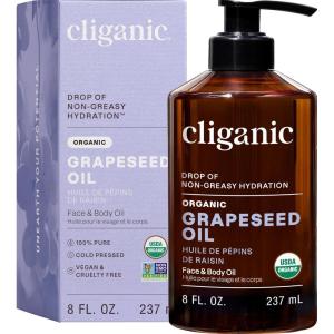 image:imageCliganic Organic Grapeseed Oil 100 Pure  For Skin Hair amp Face  Natural Cold Pressed Unrefined