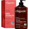 image:imageCliganic Jojoba Oil NonGMO Bulk  100 Pure for Skin Hair amp Face Cold Pressed Natural Hexane Free  Hair Relaxer 32 oz32 Fl Oz
