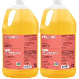 image:imageCliganic Jojoba Oil NonGMO Bulk  100 Pure for Skin Hair amp Face Cold Pressed Natural Hexane Free  Hair Relaxer 32 oz128 Fl Oz Pack of 2