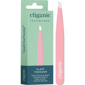 image:imageCliganic Professional Eyebrow Tweezers Slant Tip  Precision for Men amp Women Stainless Steel Best for Plucking Chin Facial HairPink