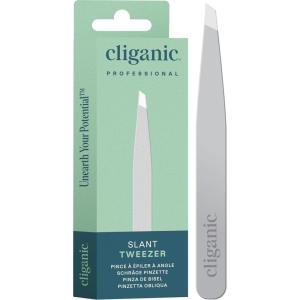 image:imageCliganic Professional Eyebrow Tweezers Slant Tip  Precision for Men amp Women Stainless Steel Best for Plucking Chin Facial HairSilver