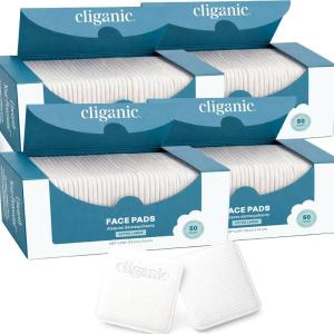 image:imageCliganic Extra Large Face Pads 100 Count  Soft Extra Absorbent Ultra Durable Hypoallergenic For Makeup Nail Polish amp Daily Buildup Removal Toner amp Cleanser Application Dual Sided amp LintFree200 Count Pack of 4