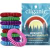 image:imageCliganic 40 Pack Mosquito Repellent Bracelets for Adults amp Kids Rainbow Colors  Natural DEETFree Bands Individually Wrapped1 Count Pack of 20