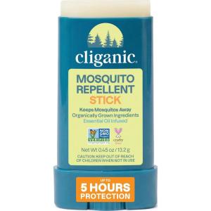 image:imageCliganic Mosquito Repellent Stick for Adults amp Kids  5 Hours of Natural DEETFree Protection NonGMO Verified with Organically Grown Ingredients amp Essential Oils Easy to Use Travel Stick1 Count Pack of 1