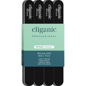 image:imageCliganic 20 Pack Nail File Set 180240 Grit  Professional Emery Boards for Natural Gel amp Acrylic Nails  Washable Double Sided Kit 20 Count Pack of 112 Count Pack of 1