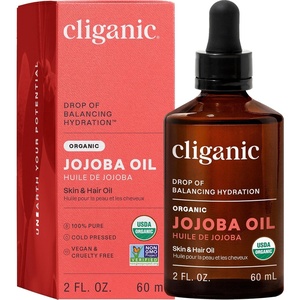 image:imageCliganic Organic Jojoba Oil 100 Pure 8oz  Moisturizing for Face Hair Skin amp Nails  Natural Cold Pressed Hexane Free  Base Carrier Oil2 Fl Oz Pack of 1