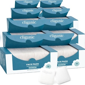 image:imageCliganic Premium Cotton Rounds for Face Bulk 1200 Count Makeup Remover Pads Hypoallergenic LintFree  100 Pure Cotton50 Count Pack of 8